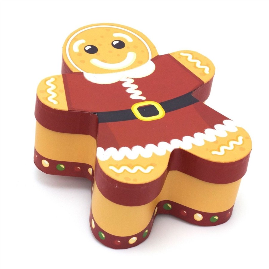 Celebrations Carousel Shop | Set Of 3 Gingerbread Man Gift Boxes | Christmas Wrapping Boxes | Xmas Present Boxes With Lids