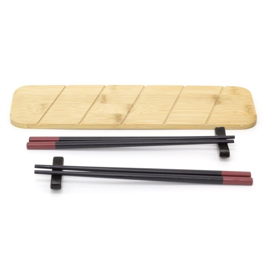 Kitchen & Dining Carousel Shop | 5 Piece Japanese Style Sushi Serving Set | 2 Person Sushi Dinnerware Set | Traditional Serving Platter For Sushi