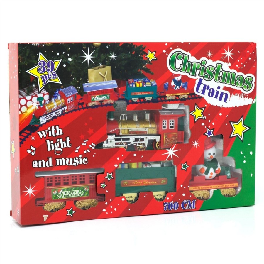 Celebrations Carousel Shop | 7M Musical Christmas Train Toy | 22 Feet Under Tree Train Set | Battery Xmas Tree Ornament Decoration Toy