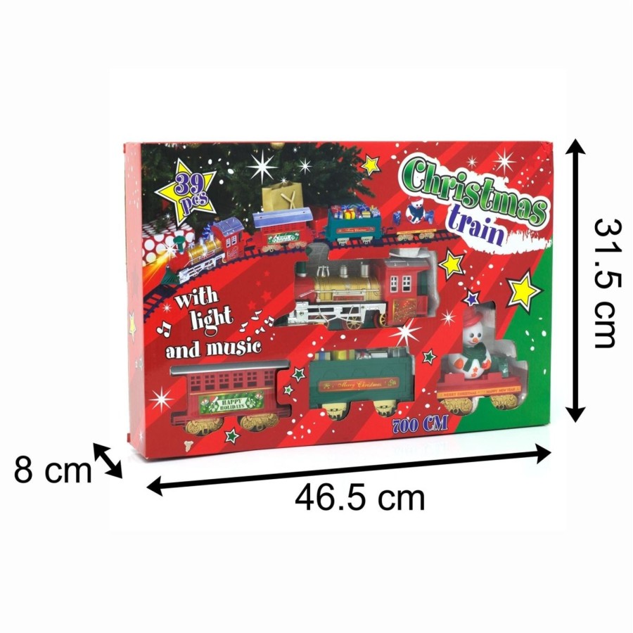 Celebrations Carousel Shop | 7M Musical Christmas Train Toy | 22 Feet Under Tree Train Set | Battery Xmas Tree Ornament Decoration Toy