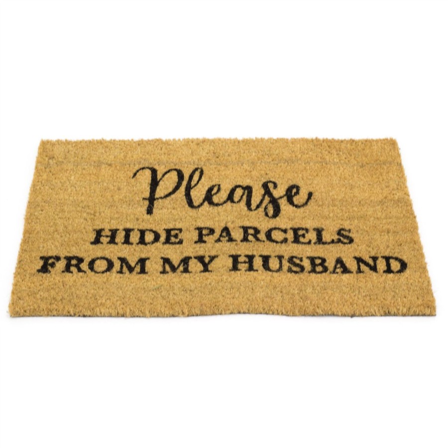 Home Accessories Carousel Shop Soft Furnishings & Rugs | Hide Parcels Doormat | Funny 60X40Cm Rectangular Entrance Door Mat | Non-Slip Pvc Backed Natural Coir Doormat