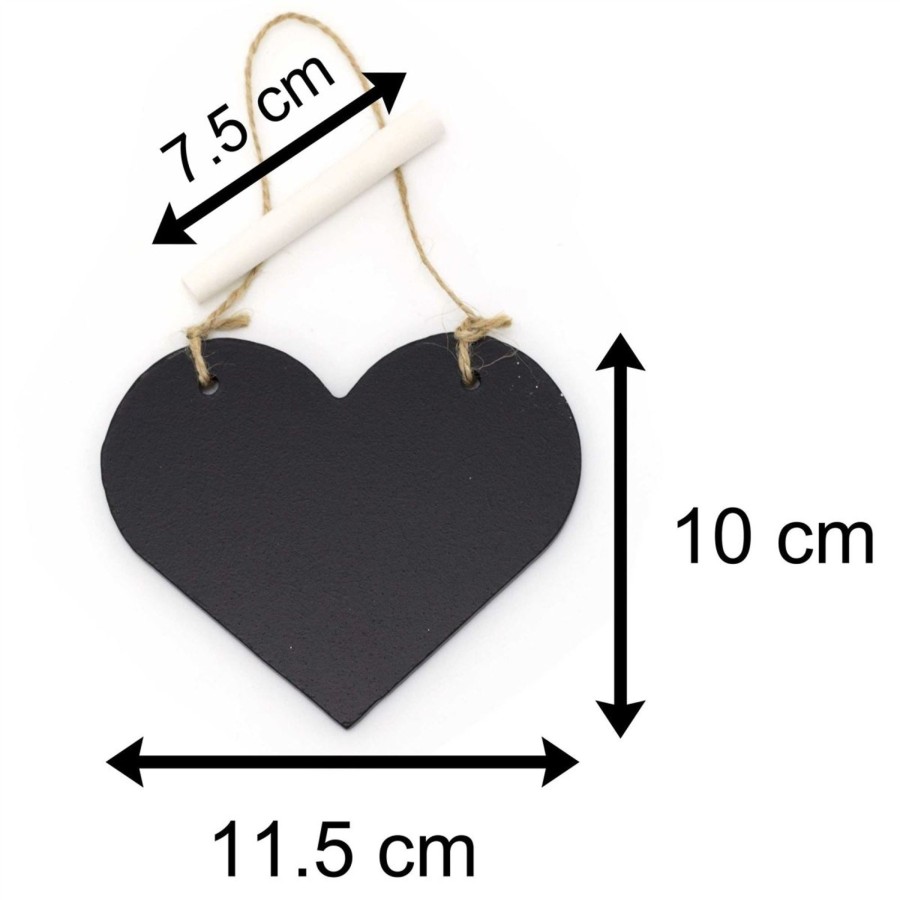 Home Accessories Carousel Shop Chalkboards & Planners | Wooden Heart Chalkboard Hanging Sign Plaque | Mini Blackboard Memo Board | Chalk Board Wedding Decoration