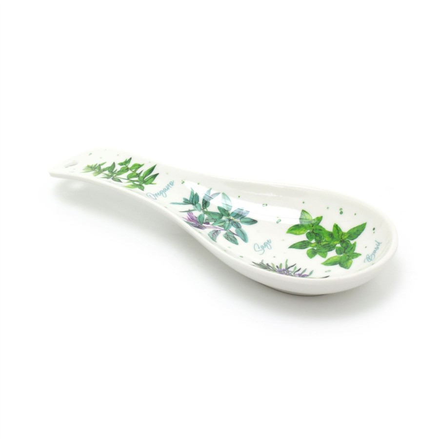 Kitchen & Dining Carousel Shop | The Herb Garden - Spoon Rest | Kitchen Cooking Spoon Utensil Holder - 23Cm