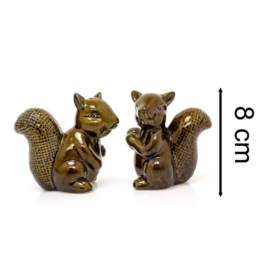 Kitchen & Dining Carousel Shop | Novelty Squirrel Salt And Pepper Pots | Forest Toile Animal Salt And Pepper Shakers Salt And Pepper Set | Stoneware Cruet Set Condiment Set