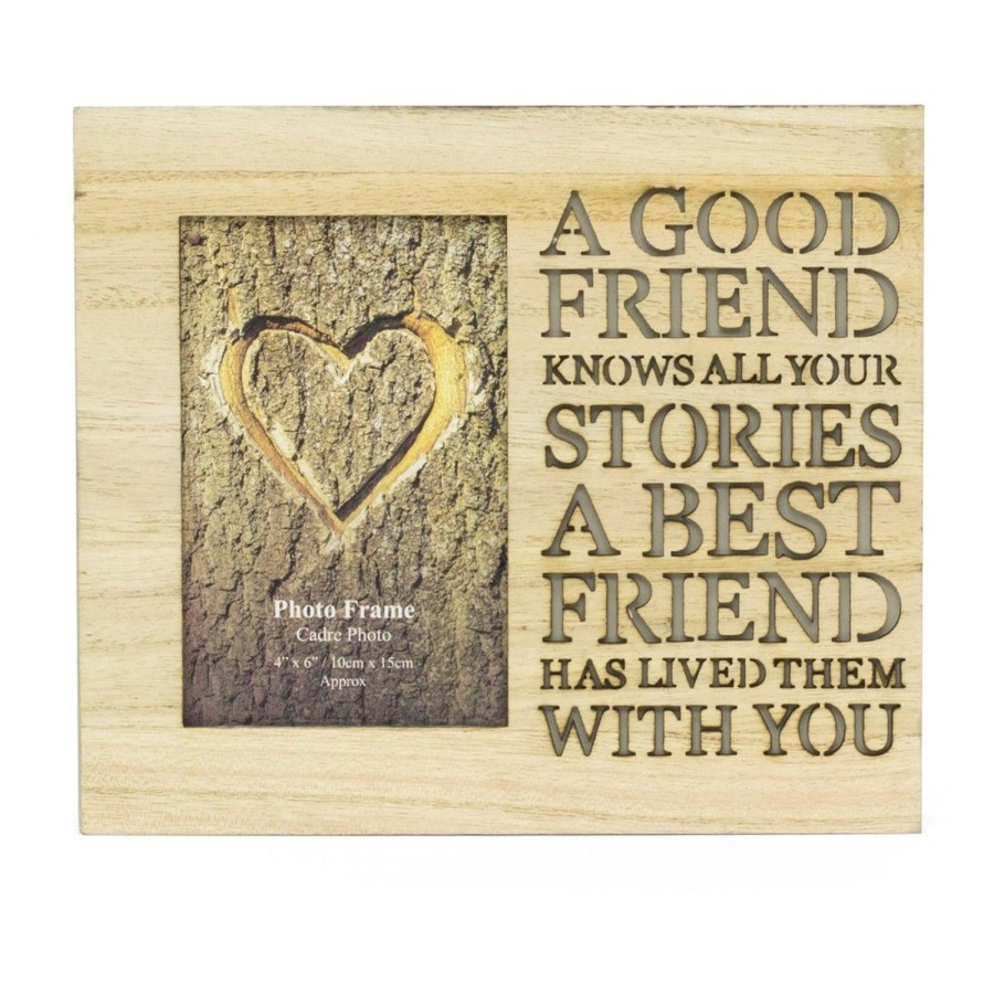 Home Accessories Carousel Shop Photo Frames | Wooden Cut Out Word Photo Frame 4 X 6 ~ Friends