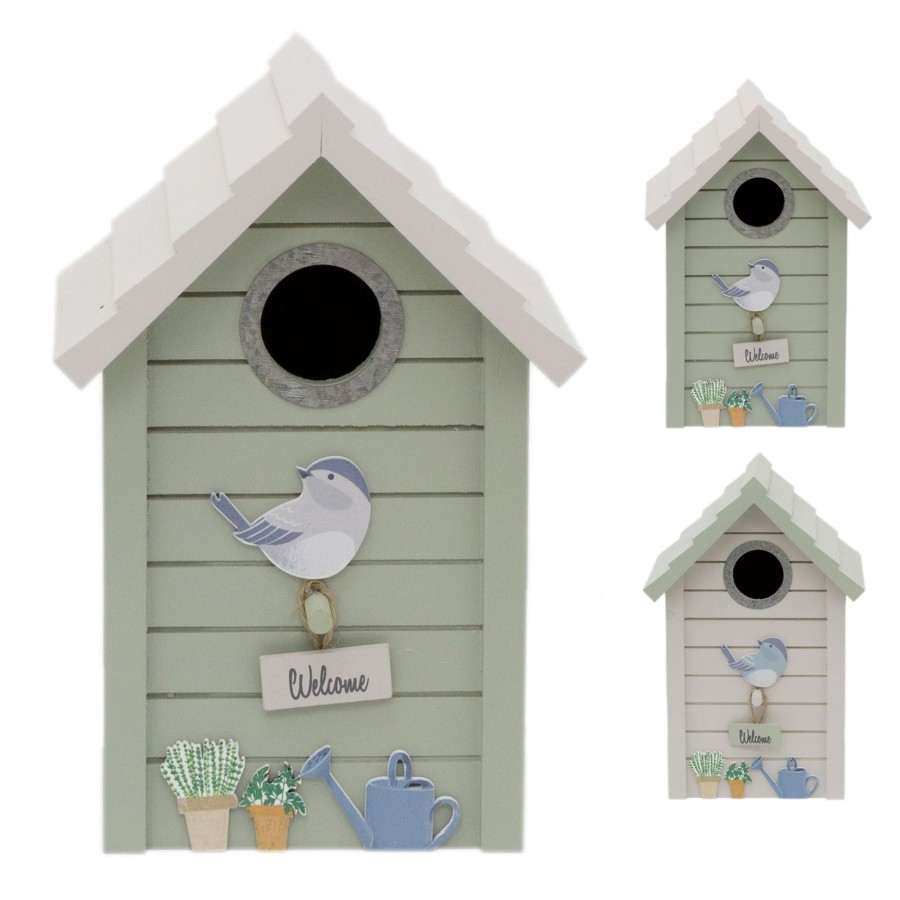 Home Accessories Carousel Shop Bird Houses & Feeders | Potting Shed Wooden Bird Box House | Bird Nesting Box Bird Feeder | Hanging Bird Table For The Garden - Colour Varies One Supplied