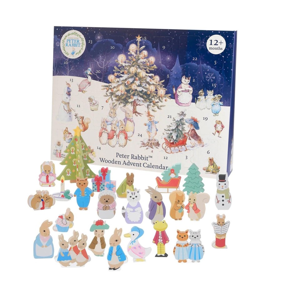 Baby & Child Carousel Shop Orange Tree Toys | Children'S Wooden Peter Rabbit Christmas Advent Calendar | Wood Advent Calendar Advent Calendar For Kids | Peter Rabbit Playset Advent Calendar