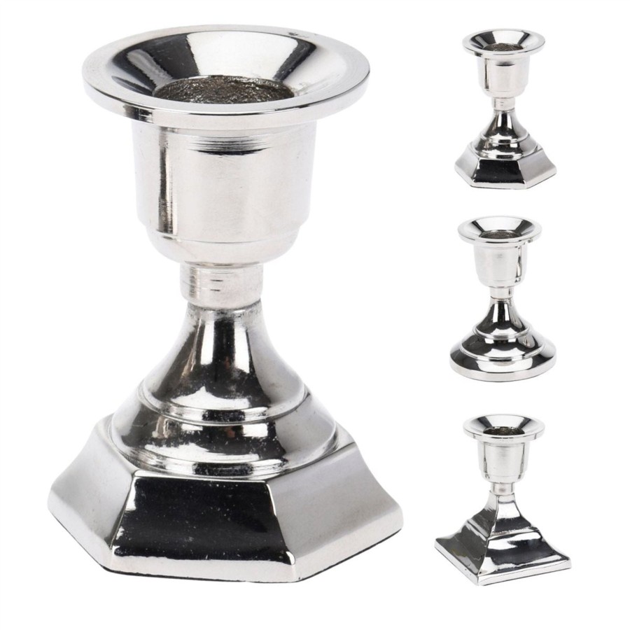 Home Accessories Carousel Shop Candlesticks, Holders & Lanterns | Stylish Aluminium Short Candle Holder | Candlestick Holders Candle Stand | Table Decoration - Design Varies One Supplied