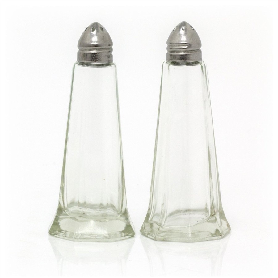 Kitchen & Dining Carousel Shop | Classic Glass Lighthouse Salt & Pepper Shakers | 2-Piece Salt And Pepper Pots