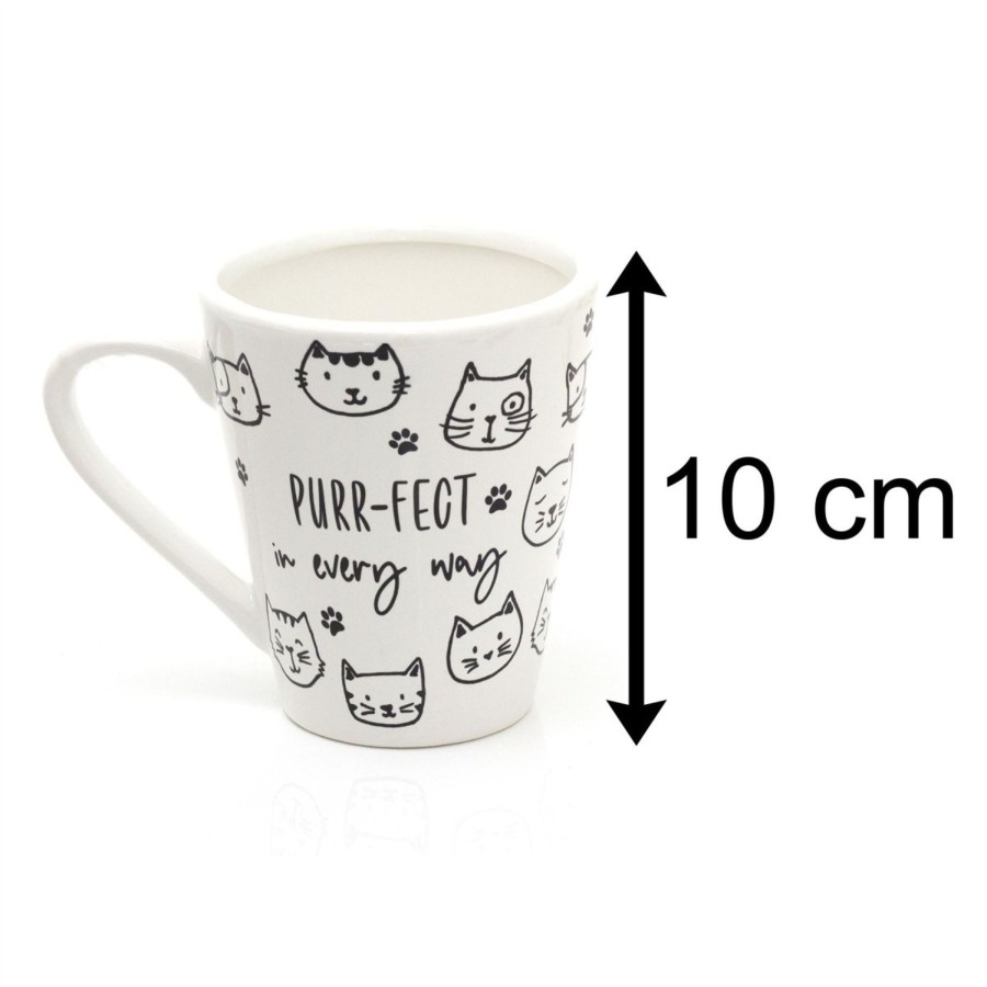 Kitchen & Dining Carousel Shop | Purr-Fect In Every Way White Ceramic Coffee Mug | Novelty Cat Kitten Tea Cup | Hot Drinks Mugs Cups Cat Gift