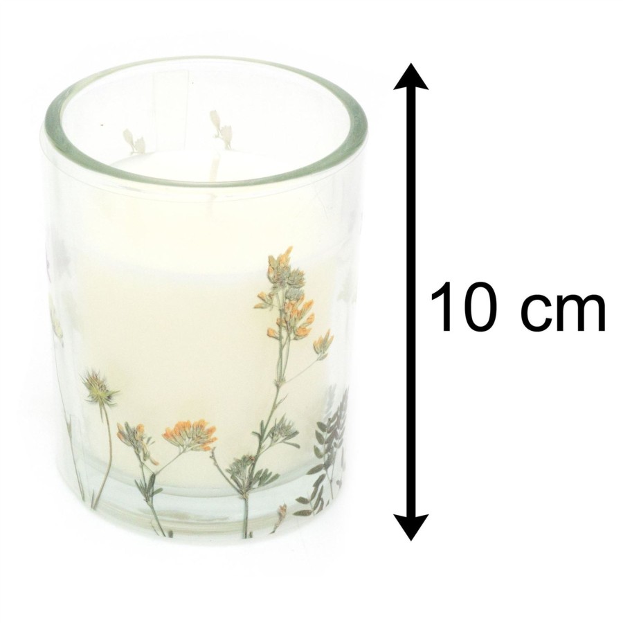 Home Accessories Carousel Shop Candles & Tealights | Botanical Candle In Glass Jar | Floral Jar Candle Aroma Candle And Pot | Glass Holder With Scented Candle Decorative Candles - Fragrance Varies One Supplied