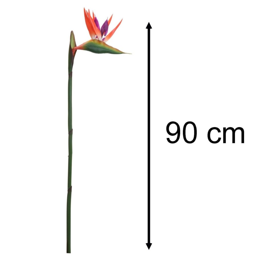 Home Accessories Carousel Shop Vases, Planters & Faux Flowers | Artificial Bird Of Paradise Flower Stem | Extra Large Faux Crane Flower Spray - 90Cm