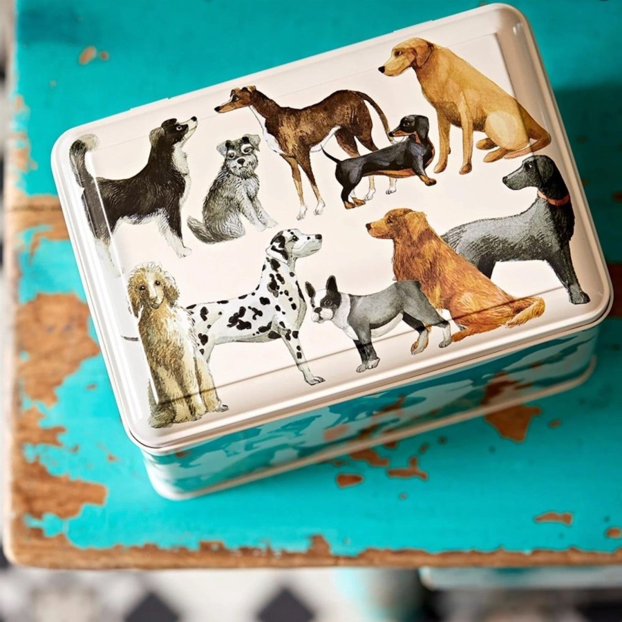 Kitchen & Dining Carousel Shop | Emma Bridgewater - Dogs Rectangle Tin Caddy | Kitchen Canister Storage Caddy Tin