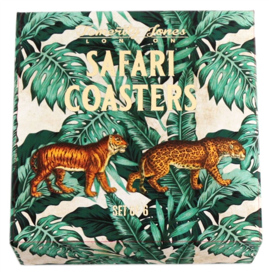 Kitchen & Dining Carousel Shop | Pack Of 6 Stunning Safari Coasters For Drinks ~ Coffee Table Mats