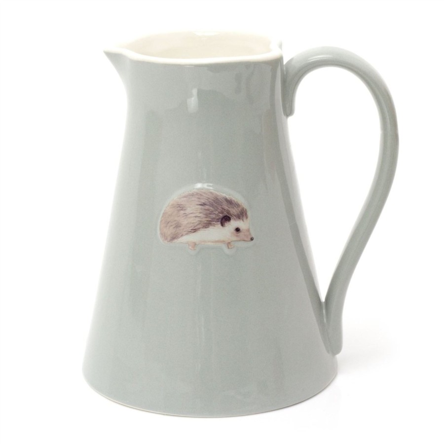 Kitchen & Dining Carousel Shop | Embossed Hedgehog Ceramic Serving Jug | Hedge Hog Water Pitcher China Milk Jug | Country Kitchen Jugs Porcelain Flower Vase