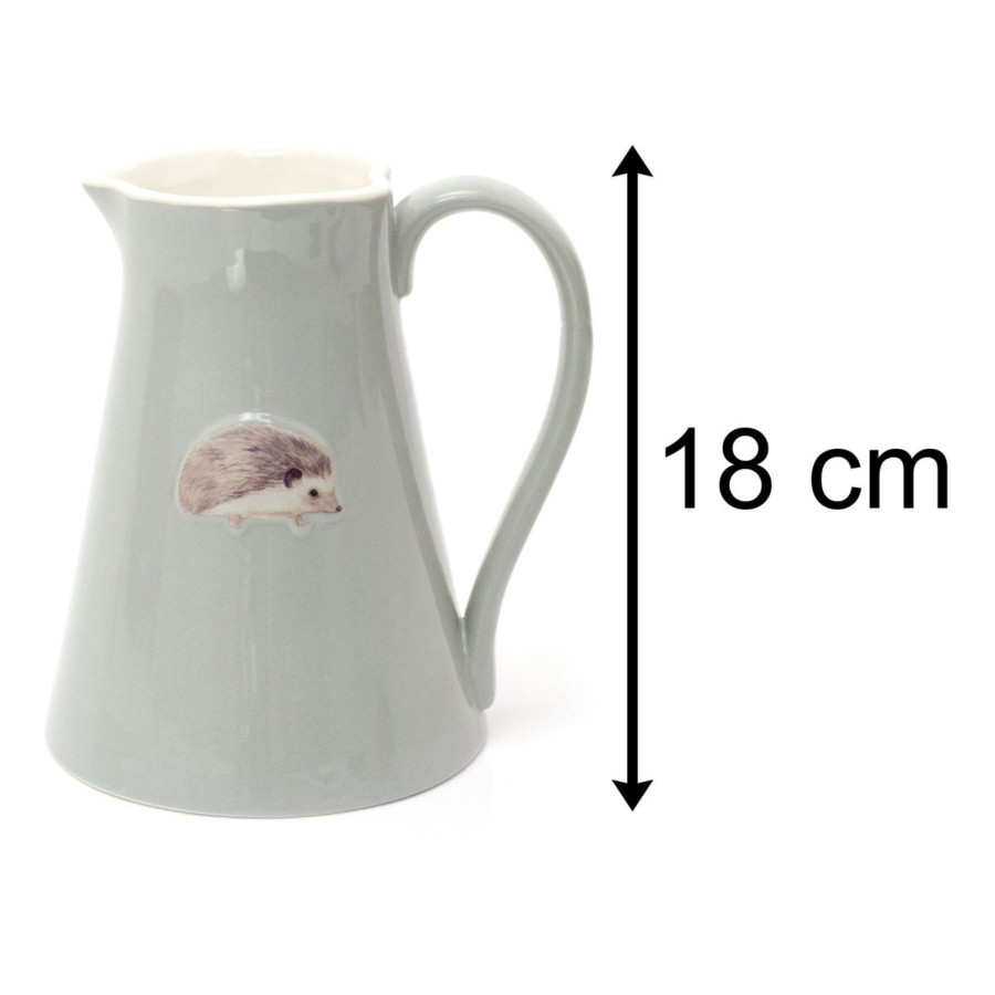 Kitchen & Dining Carousel Shop | Embossed Hedgehog Ceramic Serving Jug | Hedge Hog Water Pitcher China Milk Jug | Country Kitchen Jugs Porcelain Flower Vase