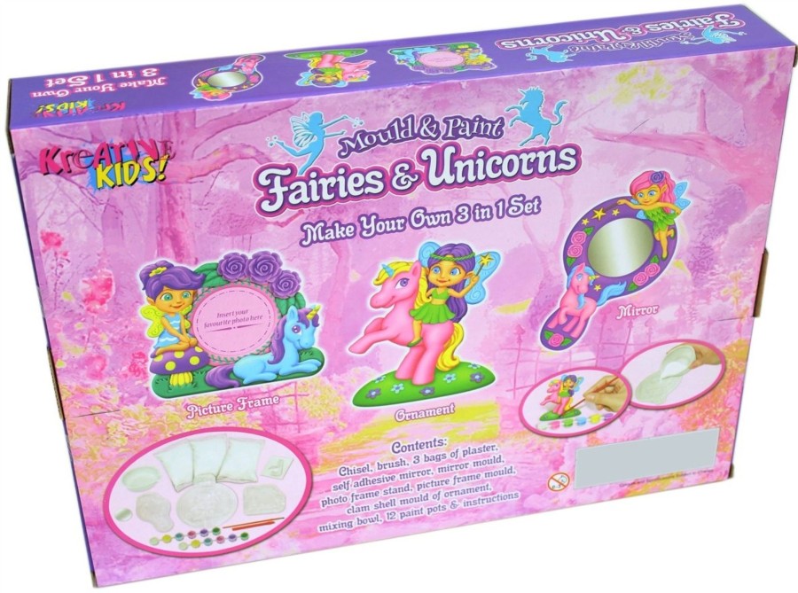 Baby & Child Carousel Shop Arts & Crafts | Kreative Kids 3 In 1 Fairies & Unicorns Mould And Paint Set - Make Your Own Fairy & Unicorn Frame, Mirror And Ornament