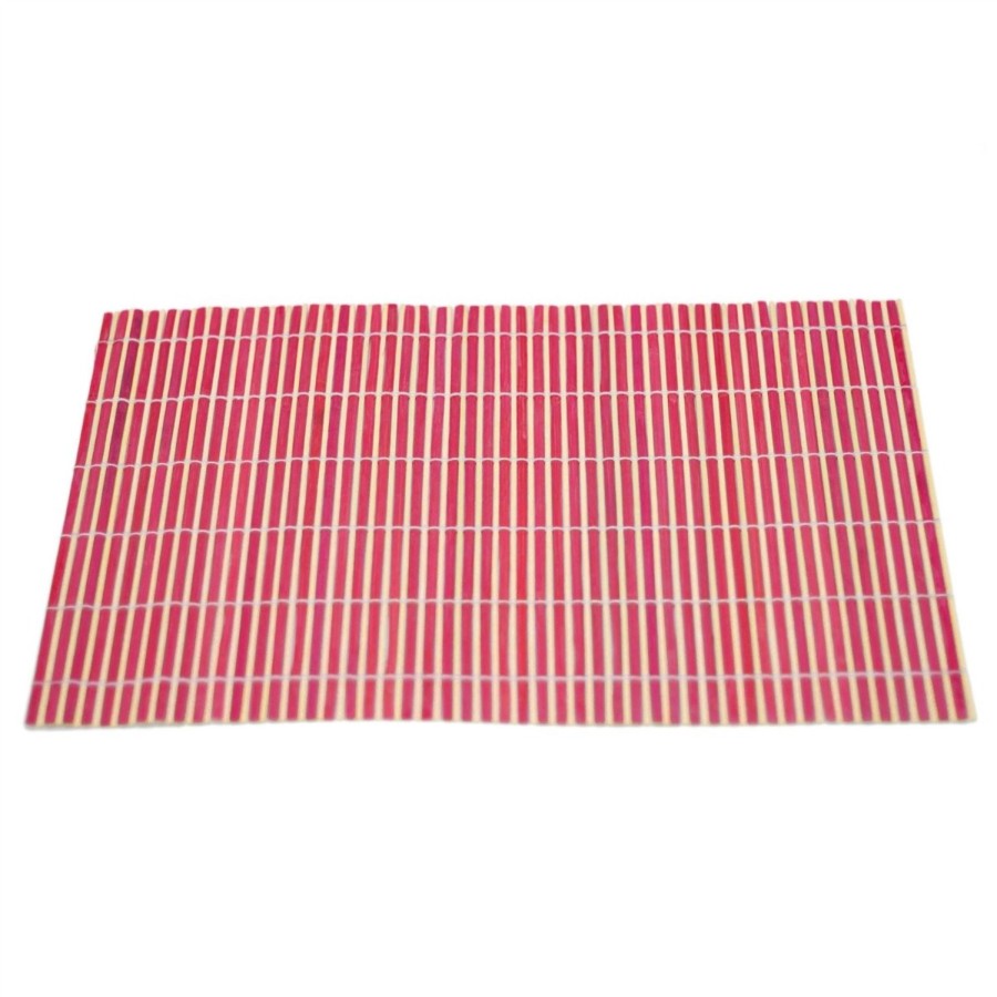 Kitchen & Dining Carousel Shop | Bamboo Table Placemat | Eco Friendly Dining Table Mats | Plate Mat Settings - Red