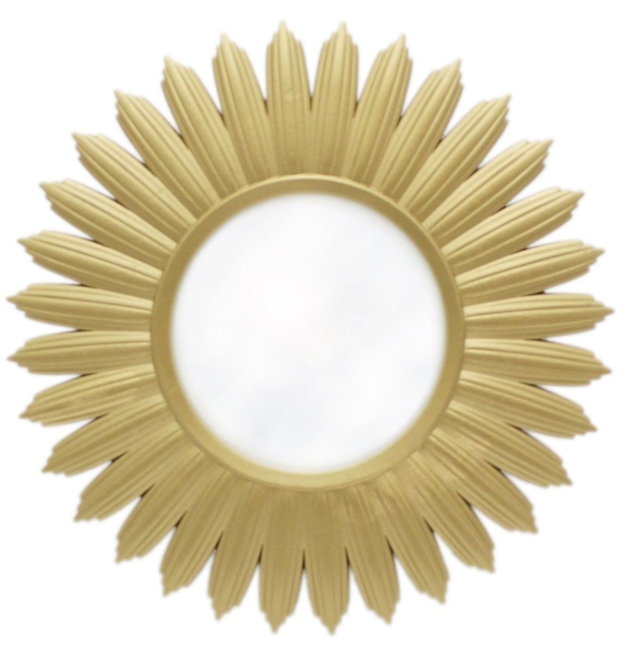 Home Accessories Carousel Shop Wall Decor & Mirrors | Stunning Gold Effect Wooden Sunburst Wall Hanging Glass Sun Mirror