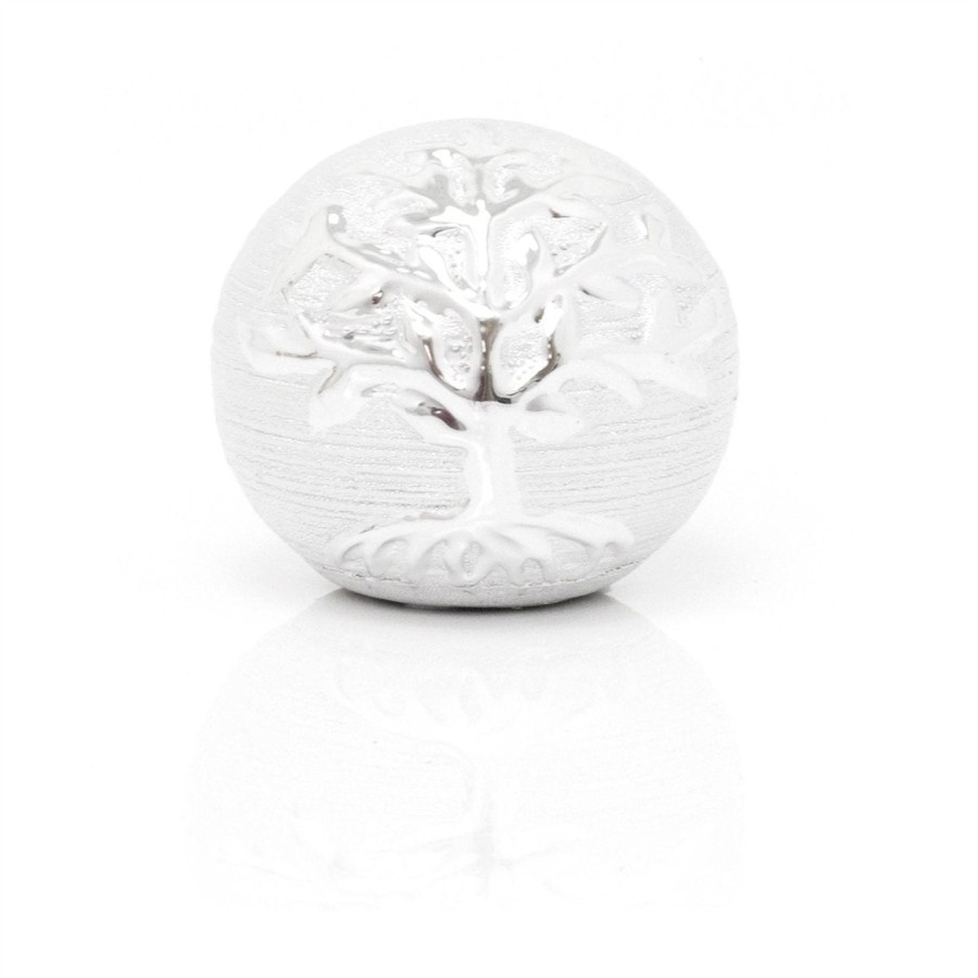 Home Accessories Carousel Shop Decorative Accessories | Silver Ceramic Tree Of Life Ornament | Decorative Tree Of Life Ornamental Sphere | Modern Ceramic Tree Of Life Ball