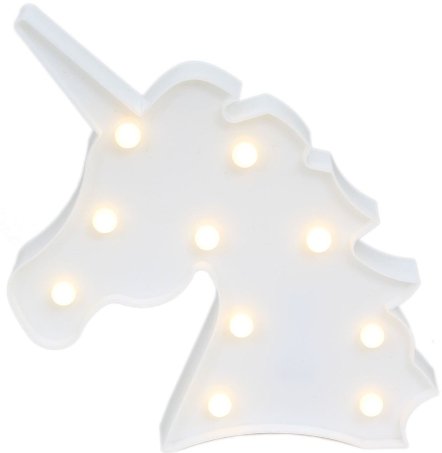 Baby & Child Carousel Shop Room Decor & Storage | Unicorn Led Night Light Kids Mood Lighting Wall Hanging Decoration - White