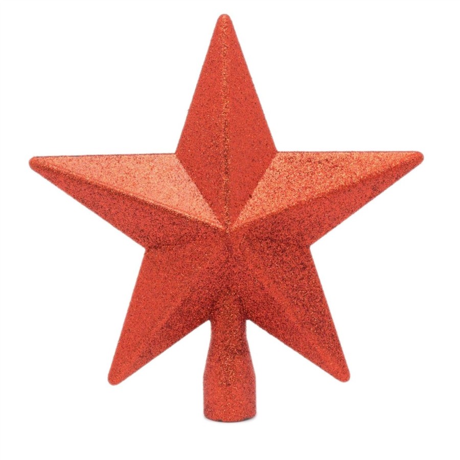 Celebrations Carousel Shop | Stylish Red Star Christmas Tree Topper | Christmas Tree Star Xmas Star Tree Topper | Red Christmas Tree Decorations