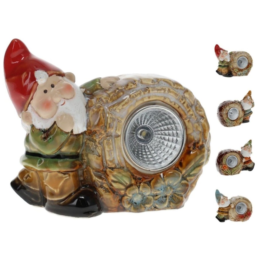 Home Accessories Carousel Shop Garden Decor | Ceramic Garden Gnome Solar Led Light | Outdoor Light Up Garden Gnome Ornament