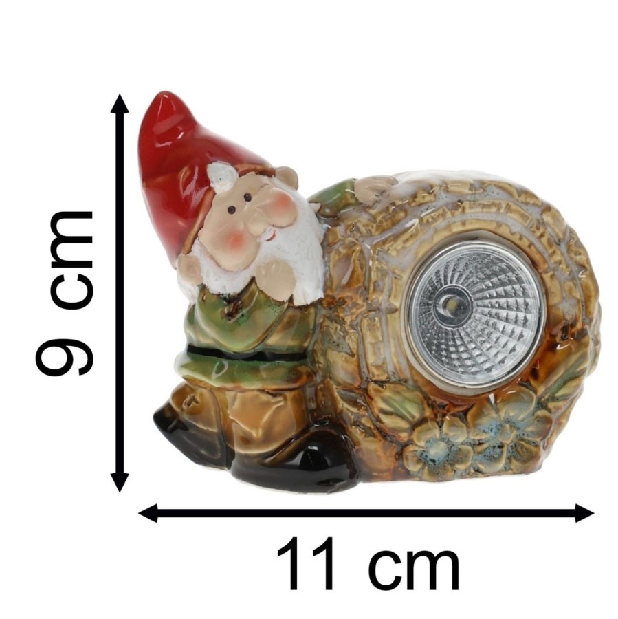 Home Accessories Carousel Shop Garden Decor | Ceramic Garden Gnome Solar Led Light | Outdoor Light Up Garden Gnome Ornament