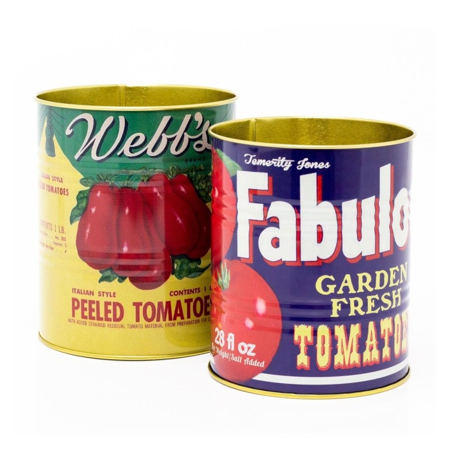 Kitchen & Dining Carousel Shop | Vintage Style 2-Piece Storage Tin Set | Decorative Metal Tinned Tomato Tin Cans