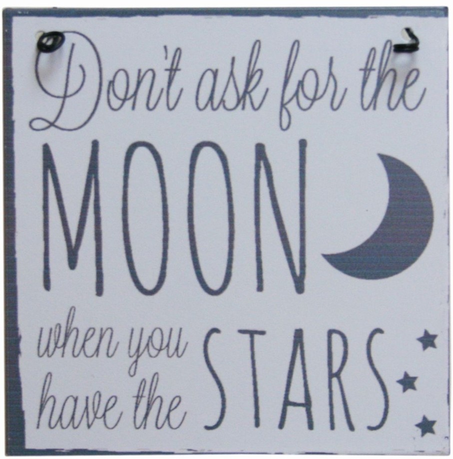 Home Accessories Carousel Shop Wall Decor & Mirrors | Moon And Back Metal Hanging Sign ~ Dont Ask For The Moon