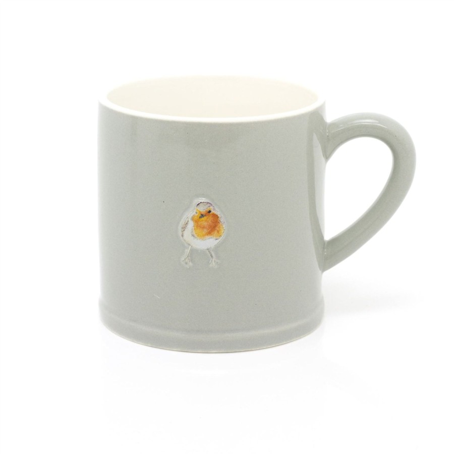 Kitchen & Dining Carousel Shop | Embossed Robin Redbreast Coffee Mug | Ceramic Winter Bird Tea Cup | Large Hot Drinks Mugs Cups