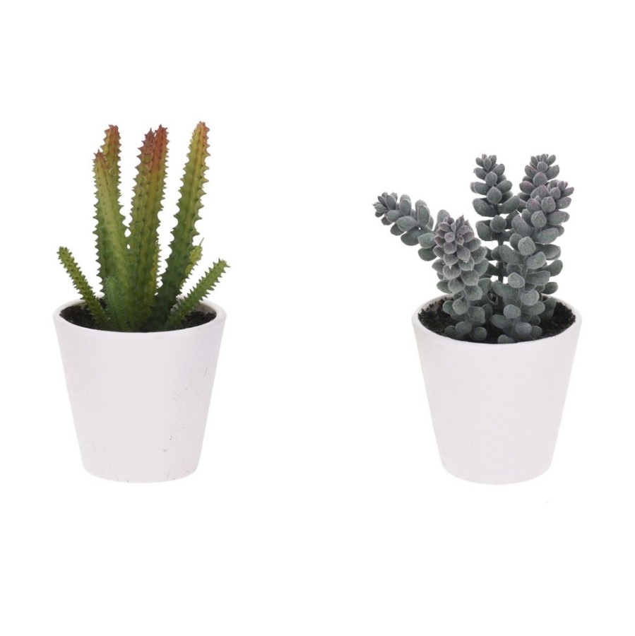 Home Accessories Carousel Shop Vases, Planters & Faux Flowers | Artificial Fake Succulent Plant With Decorative Pot ~ Design Varies, One Supplied