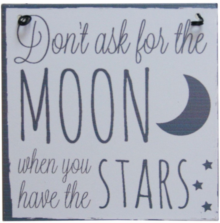 Baby & Child Carousel Shop Room Decor & Storage | Moon And Back Metal Hanging Sign ~ Dont Ask For The Moon