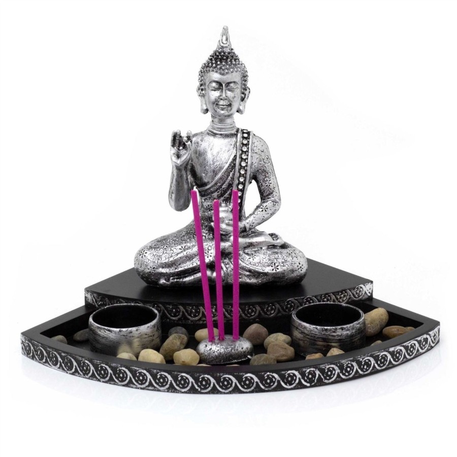 Home Accessories Carousel Shop Oil Burners & Diffusers | Buddha Statue Tealight Holders | Resin Buddha Ornament Incense & Candle Holders