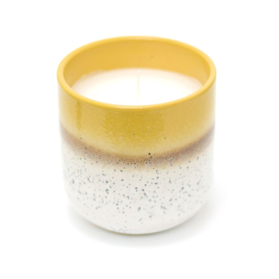 Home Accessories Carousel Shop Candles & Tealights | Abstract Porcelain Holder With Scented Candle | Ombre Glaze Candle And Pot | Decorative Candles