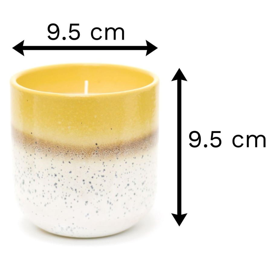 Home Accessories Carousel Shop Candles & Tealights | Abstract Porcelain Holder With Scented Candle | Ombre Glaze Candle And Pot | Decorative Candles