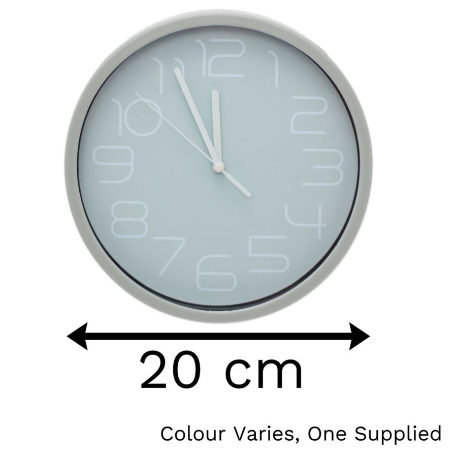 Home Accessories Carousel Shop Clocks | 20Cm Contemporary Silent Wall Clock | Non Ticking Wall Mounted Clock | Analogue Home Office Wall Clocks - Colour Varies One Supplied