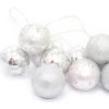 Celebrations Carousel Shop | 10 Piece Led Silver Bauble Ball Garland Light String Chain Christmas Decoration