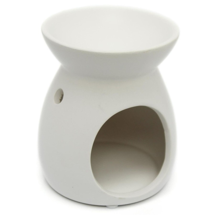 Home Accessories Carousel Shop Oil Burners & Diffusers | Ceramic Tealight Candle Holder Essential Oil Burner ~ White