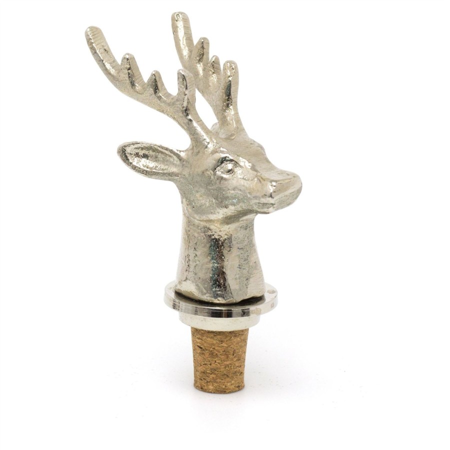 Kitchen & Dining Carousel Shop | Majestic Stag Head Wine Bottle Stopper | Deer Bottle Stop Animal | Aluminium Cork Stopper - Design Varies One Supplied