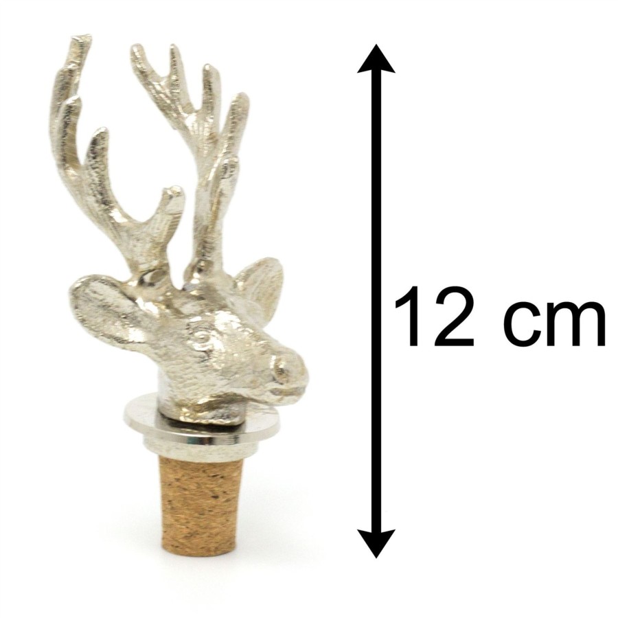 Kitchen & Dining Carousel Shop | Majestic Stag Head Wine Bottle Stopper | Deer Bottle Stop Animal | Aluminium Cork Stopper - Design Varies One Supplied