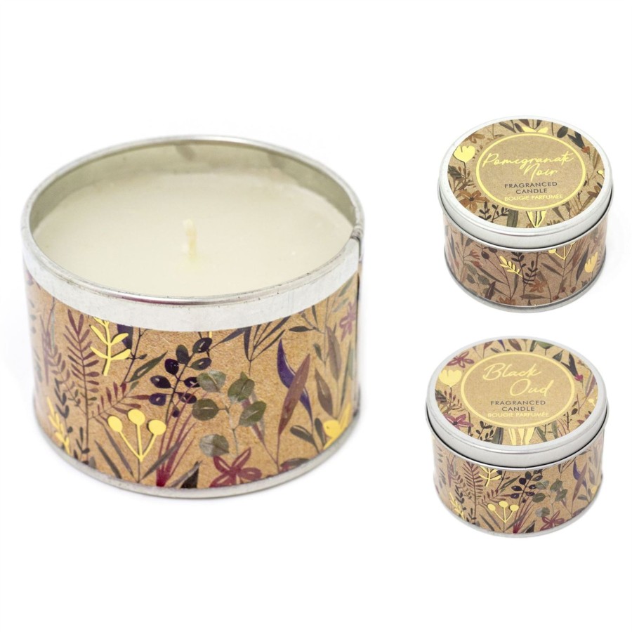 Home Accessories Carousel Shop Candles & Tealights | White Wax Floral Delight Scented Tin Candle & Lid | Aromatherapy Candle Gift