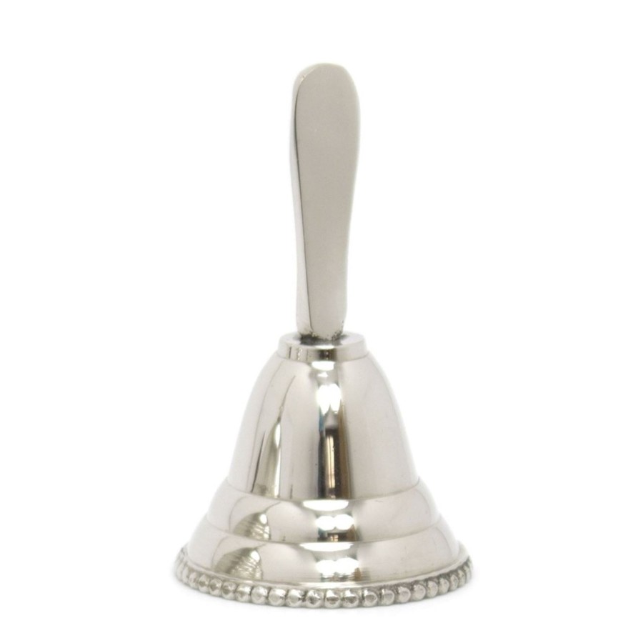 Home Accessories Carousel Shop Decorative Accessories | Silver Brass Mini Hand Held Service Bell | 7X4Cm Small Hand Bell - School Bell, Dinner Bell, Reception Bell ~ Design Varies