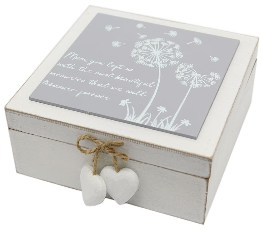 Home Accessories Carousel Shop Boxes & Baskets | White Wooden Bereavement Keepsake In Loving Memory Box ~ Mum