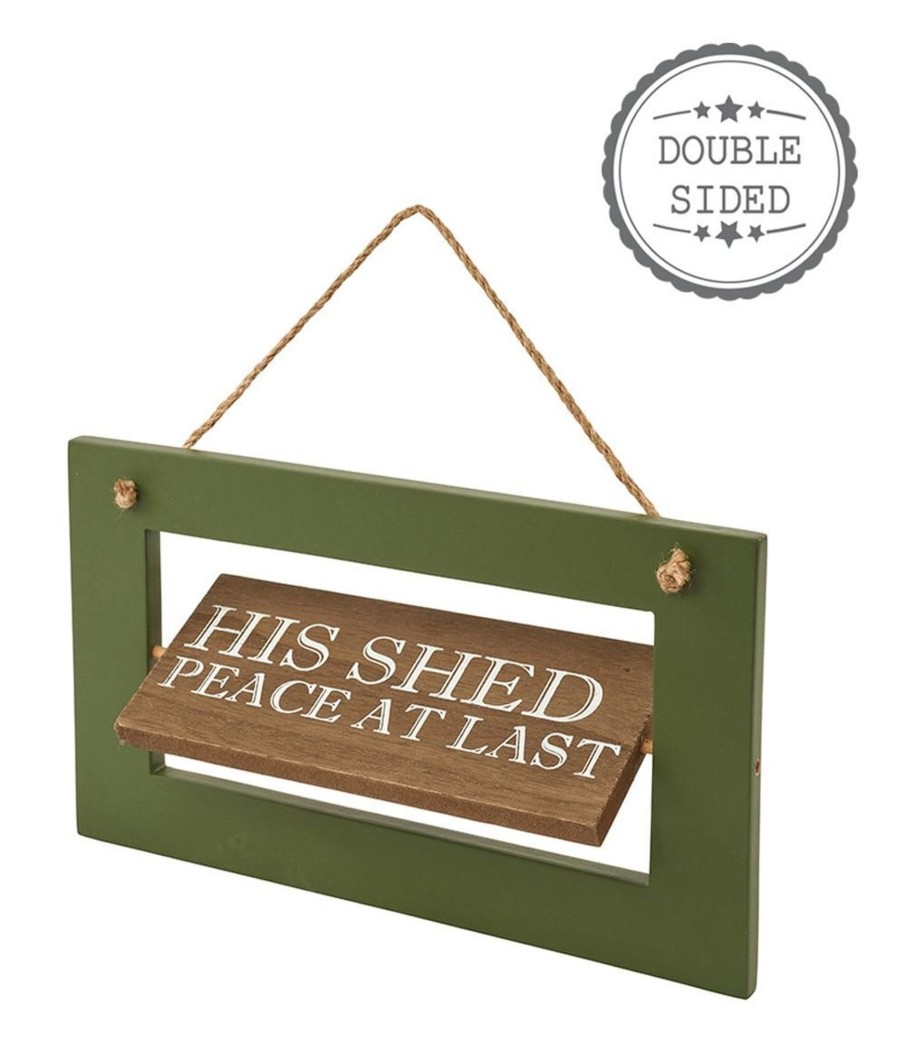 Home Accessories Carousel Shop Signs & Plaques | Novelty Wooden His Her Double Sided Shed Plaque Hanging Sign Decoration