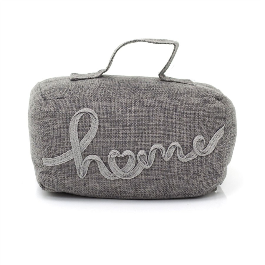 Home Accessories Carousel Shop Plain Doorstops | Grey Fabric Door Stop Decorative Indoor Rectangle Weighted Doorstop With Handle