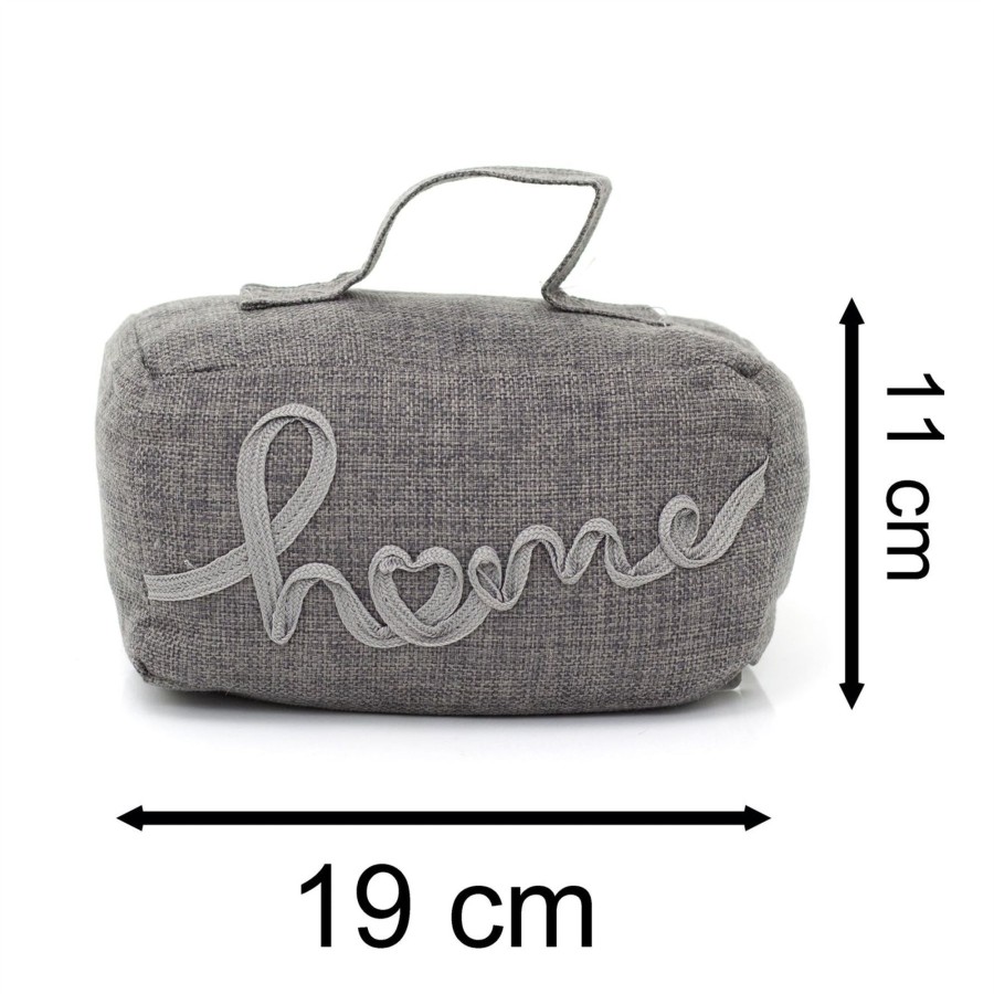 Home Accessories Carousel Shop Plain Doorstops | Grey Fabric Door Stop Decorative Indoor Rectangle Weighted Doorstop With Handle