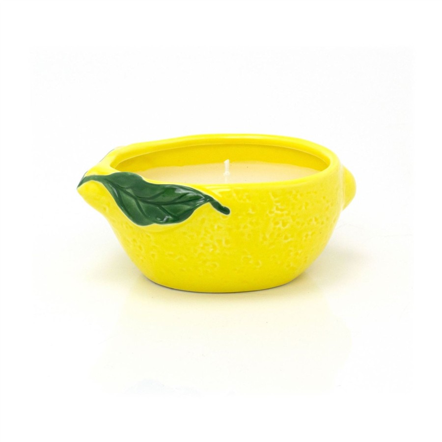 Home Accessories Carousel Shop Candles & Tealights | Citronella Scented Candle | Lemon-Shaped Candle Holder Outdoor Garden Candle