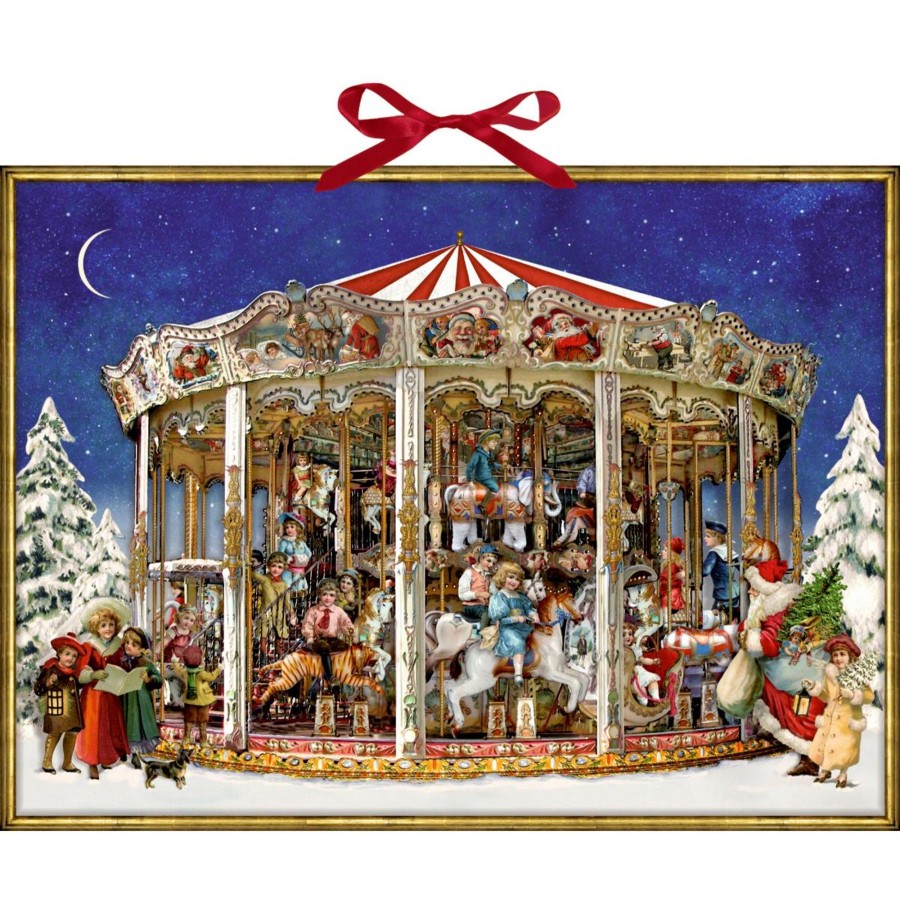 Celebrations Carousel Shop | Deluxe Traditional Card Advent Calendar Large - The Christmas Carousel