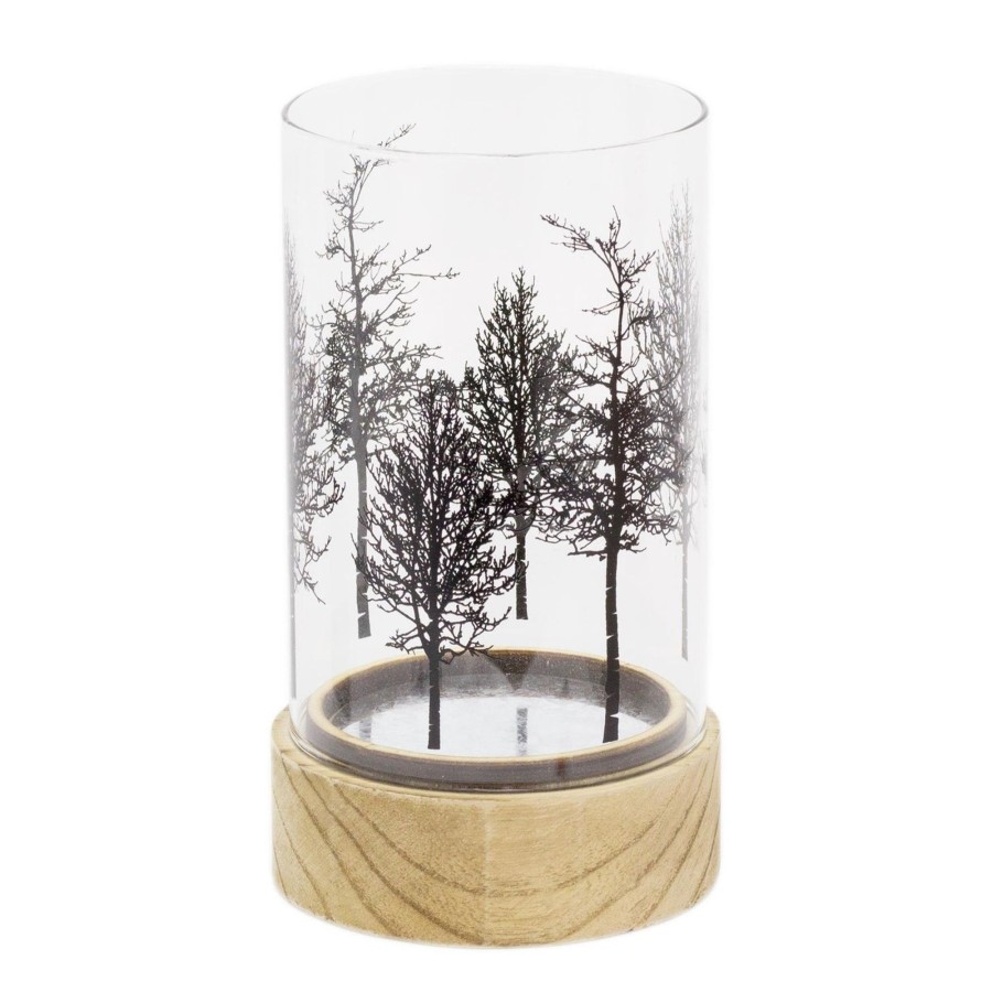 Home Accessories Carousel Shop Candlesticks, Holders & Lanterns | Beautiful Tree Glass Wood Candle Tealight Holder